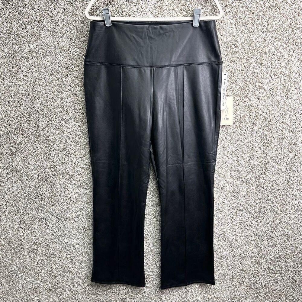 Joie Pants Women’s XL Black Faux Leather Tummy Control High Waist‎ Cropped NWT